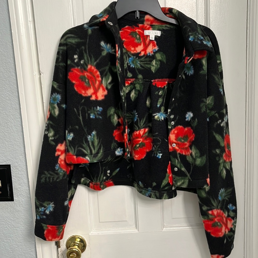 Floral Shacket cropped